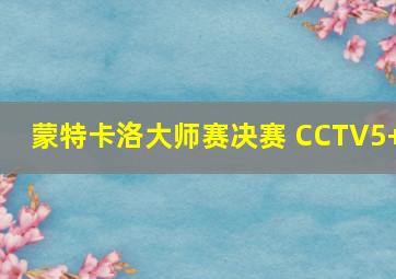 蒙特卡洛大师赛决赛 CCTV5+